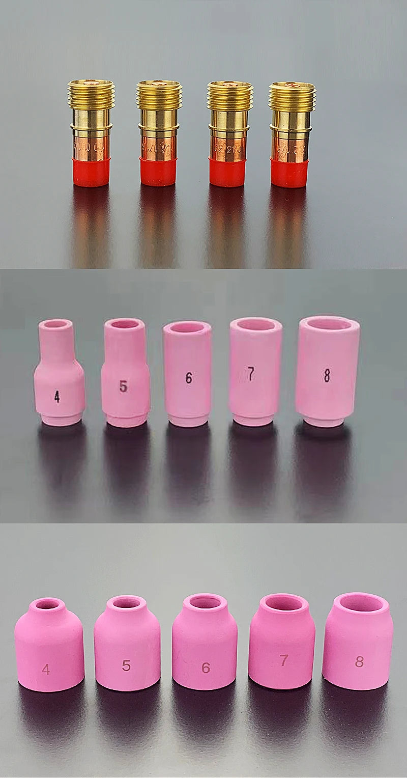 WIG-Schweiß-Stubby-Kit – Glasbecher Nr. # 10 und Argondüsen-Set