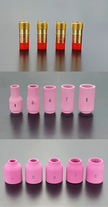 WIG-Schweiß-Stubby-Kit – Glasbecher Nr. # 10 und Argondüsen-Set