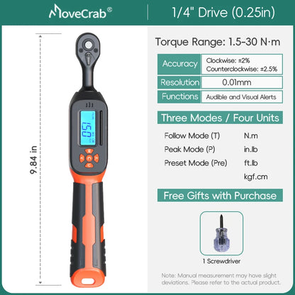 🔧 MOVECRAB TorquePro Digitaler Schraubenschlüssel