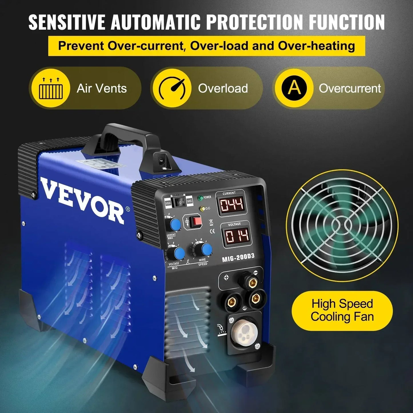 SIIHAO 270A 3-in-1 MIG/MMA/TIG Welder Dual Voltage