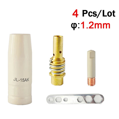 15AK Schweißzusatzmaterial-Set – Anti-Spritzer-Spitzen und Schutzdüsen