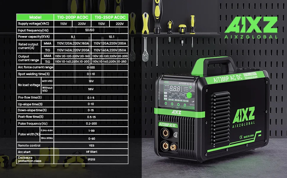 AIXZ 200A AC/DC 5-in-1 Schweißgerät – Aluminium, TIG & MMA