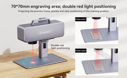 M4 Fiber Laser Engraver 70x70mm High-Speed Desktop