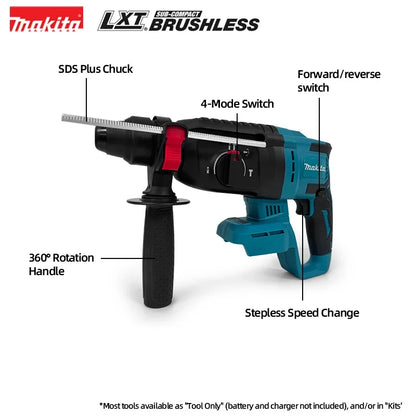 Makita 26V HammerPro – 18V bürstenloser Akku-Bohrhammer