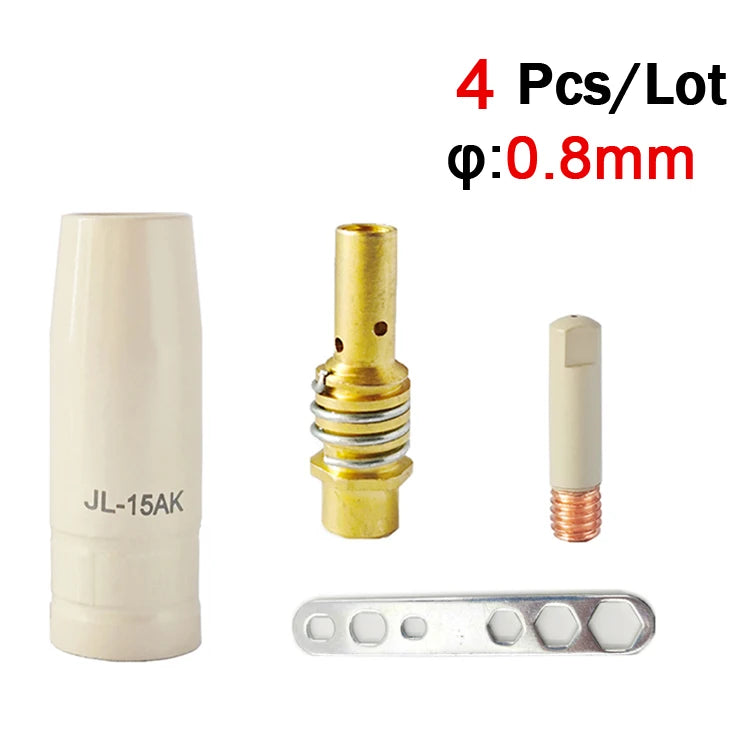 15AK Schweißzusatzmaterial-Set – Anti-Spritzer-Spitzen und Schutzdüsen