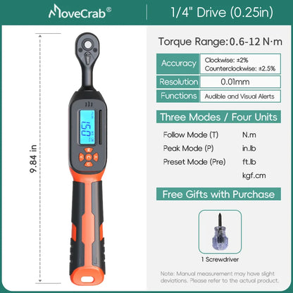 🔧 MOVECRAB TorquePro Digitaler Schraubenschlüssel
