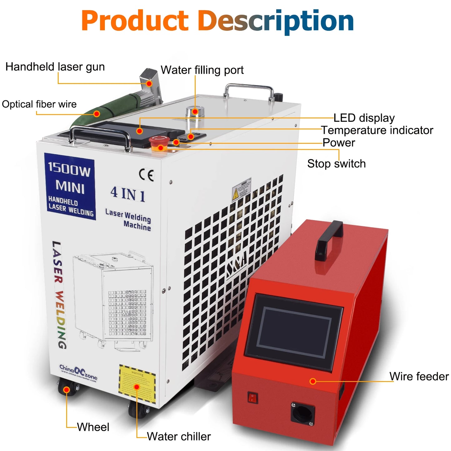 4-in-1 Laser-Schweißmaschine 1500–3000W, Wassergekühlt