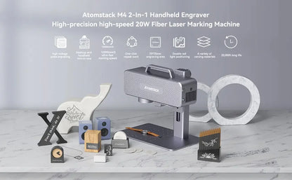 M4 Fiber Laser Engraver 70x70mm High-Speed Desktop