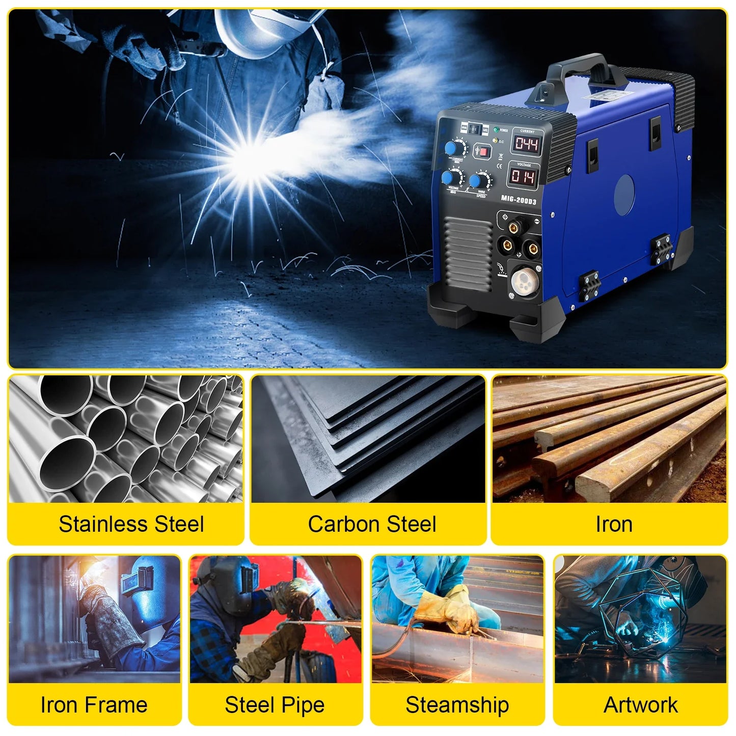 SIIHAO 270A 3-in-1 MIG/MMA/TIG Welder Dual Voltage
