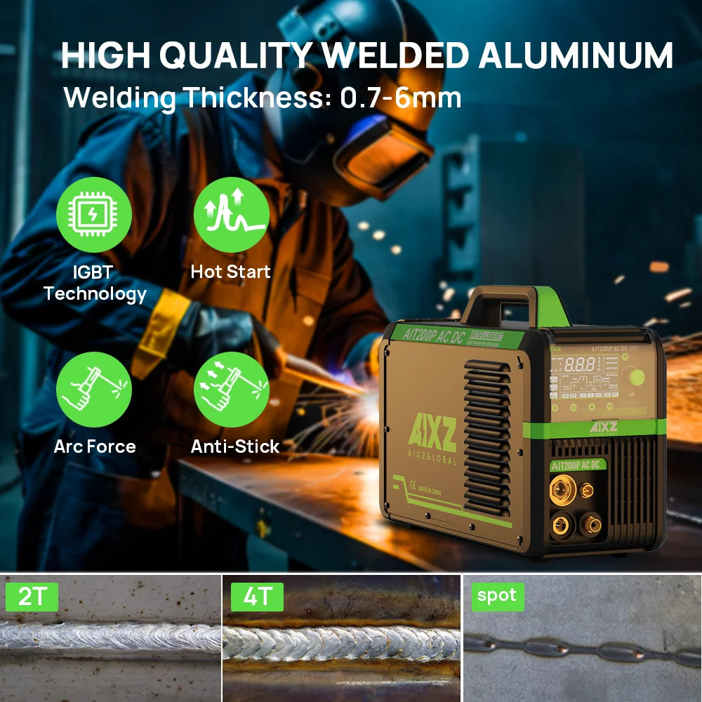 AIXZ 200A AC/DC 5-in-1 Schweißgerät – Aluminium, TIG & MMA