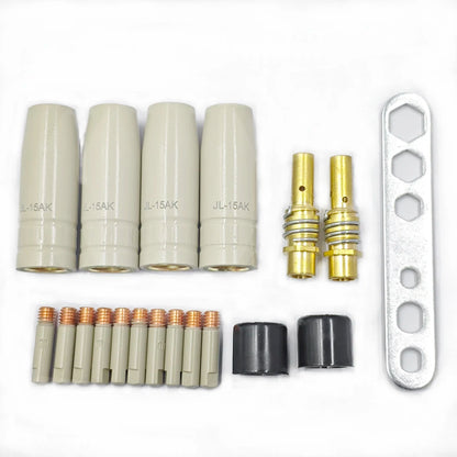 15AK Schweißzusatzmaterial-Set – Anti-Spritzer-Spitzen und Schutzdüsen