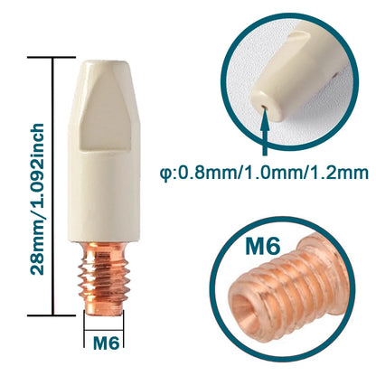 MIG-Brenner-Verbrauchsmaterial-Kit – Beschichtete Kontaktspitzen und Gasdüsen für 25AK