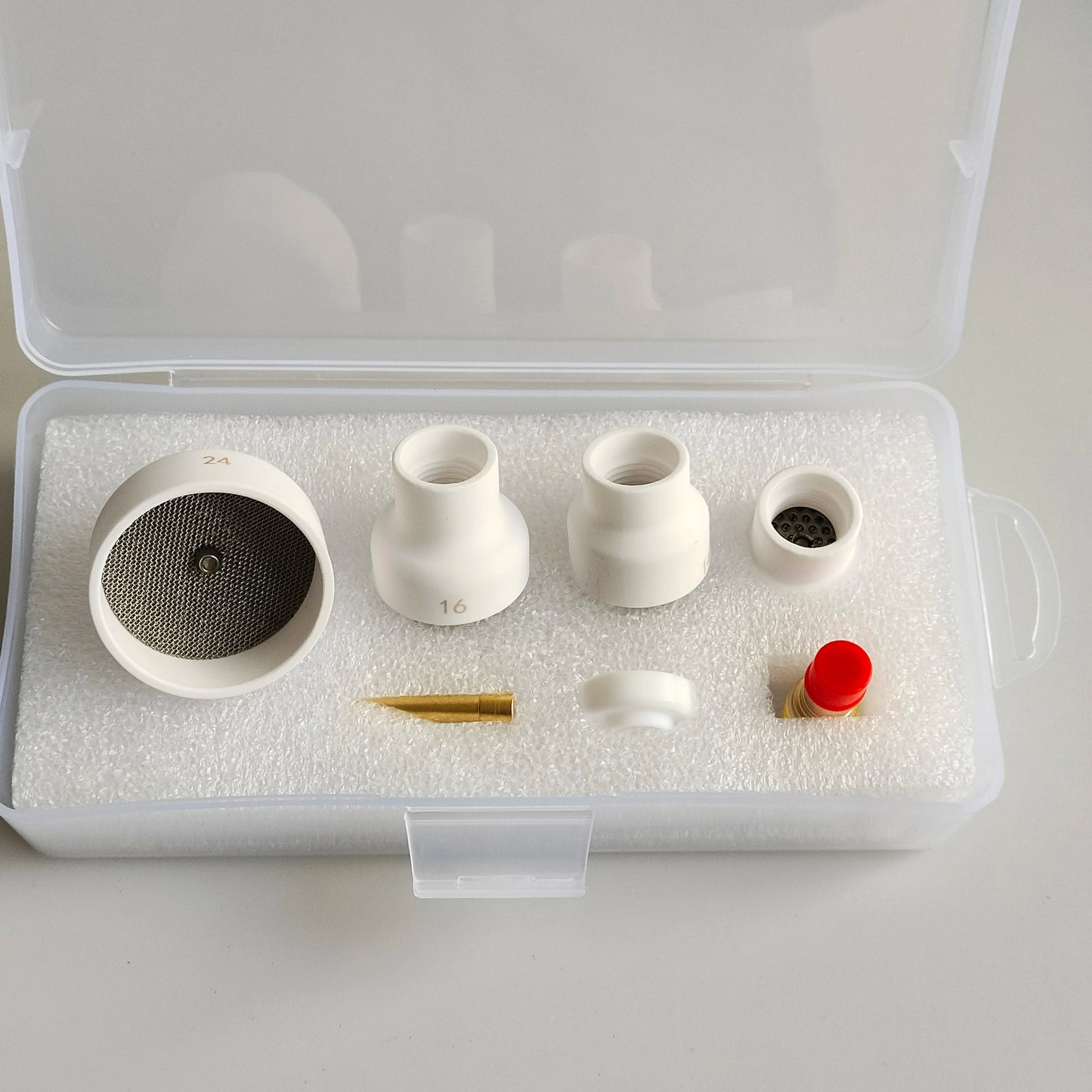 WIG-Brennerdüsensatz – Nr. 12/14/16/24 Aluminiumoxid- und Glasbecher für WP9/17/18/20/26