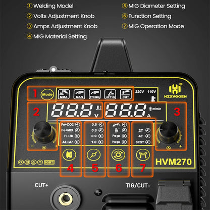 HZXVOGEN HVM270 6-in-1 Multi-Prozess Schweiß- und Schneidmaschine