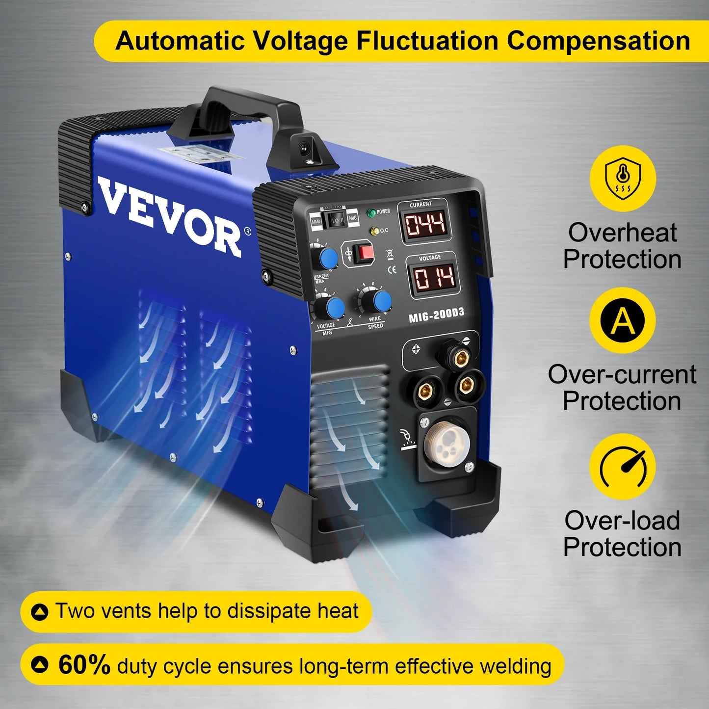 SIIHAO 270A 3-in-1 MIG/MMA/TIG Welder Dual Voltage