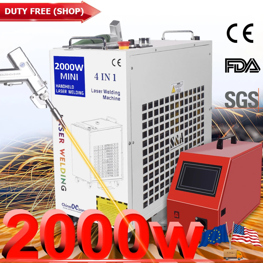 4-in-1 Laser-Schweißmaschine 1500–3000W, Wassergekühlt