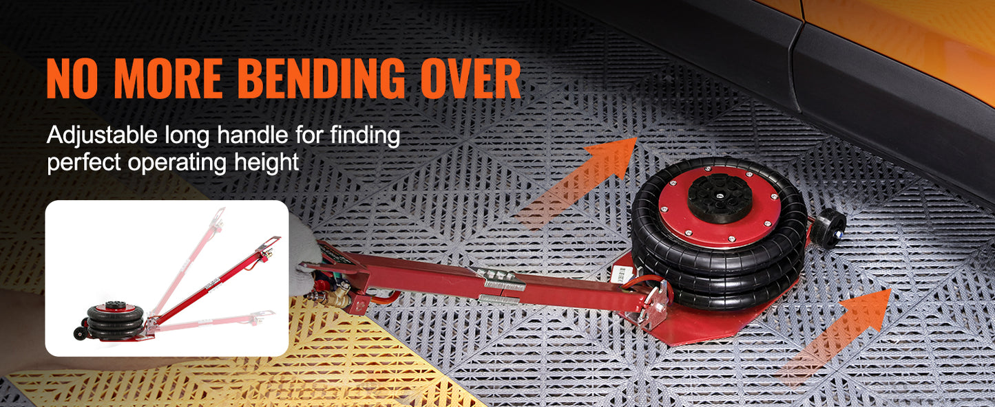 Pneumatischer Wagenheber für schwere Beanspruchung – 3 Tonnen / 5 Tonnen Schnellheber mit klappbarem Griff